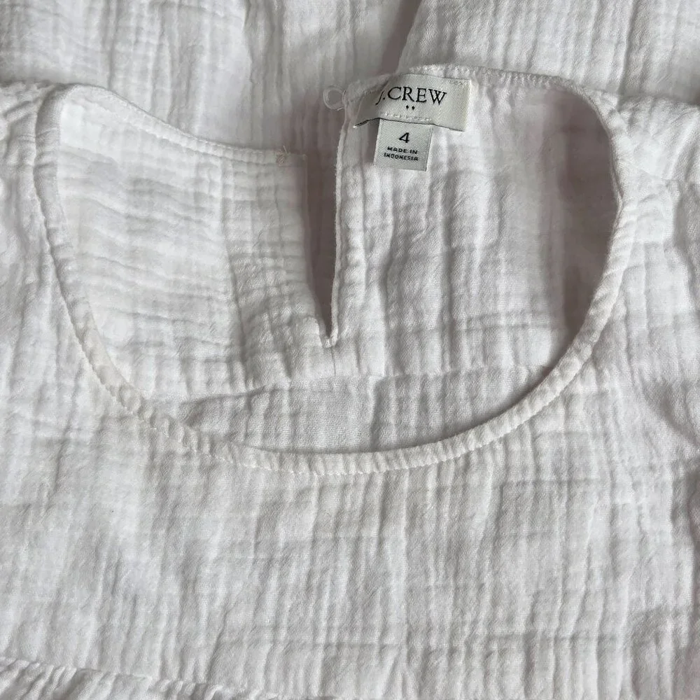 NWOT J. Crew Women's White Mini Gauze Dress - Picture 7 of 7